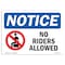 Signmission OSHA Notice, 5" Height, No Riders Allowed Sign With Symbol, 7" X 5", Landscape OS-NS-D-57-L-14775 - alternate 1